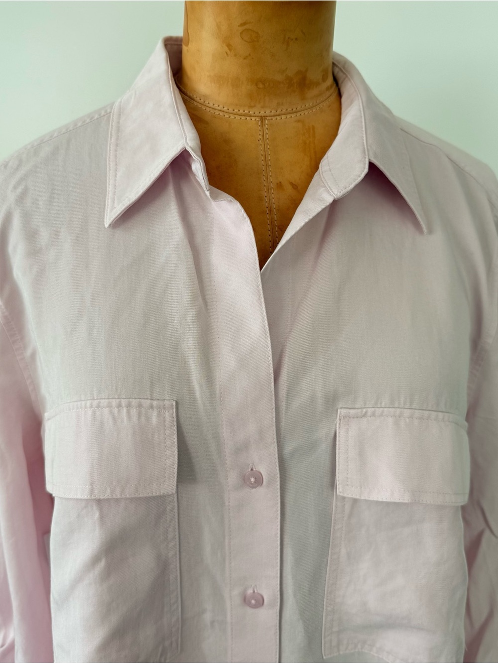 Aritzia Babaton Pink Utility Button Down Shirt size S - Picture 3 of 12